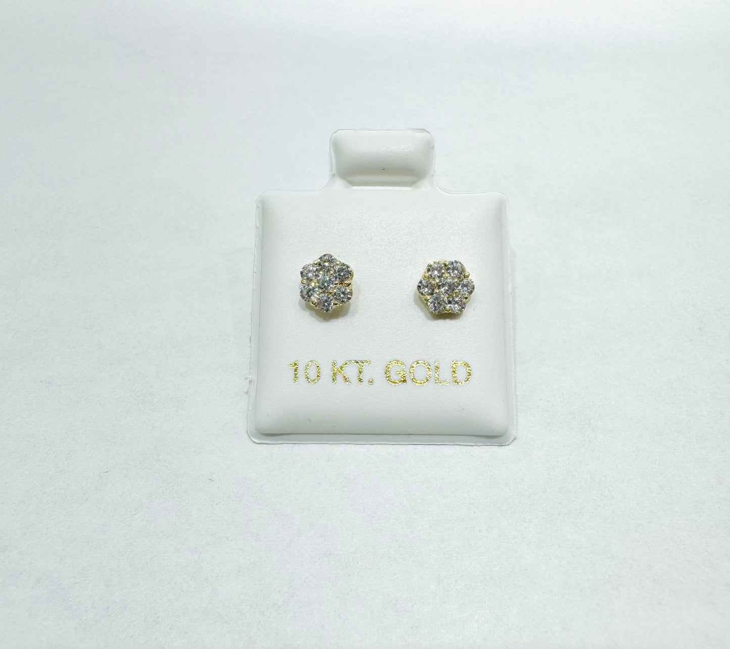 10K GOLD BABY EARRINGS CZ STONE