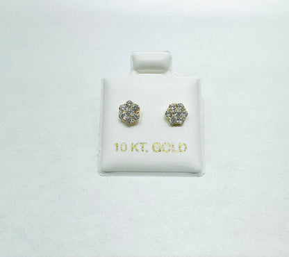 10K GOLD BABY EARRINGS CZ STONE