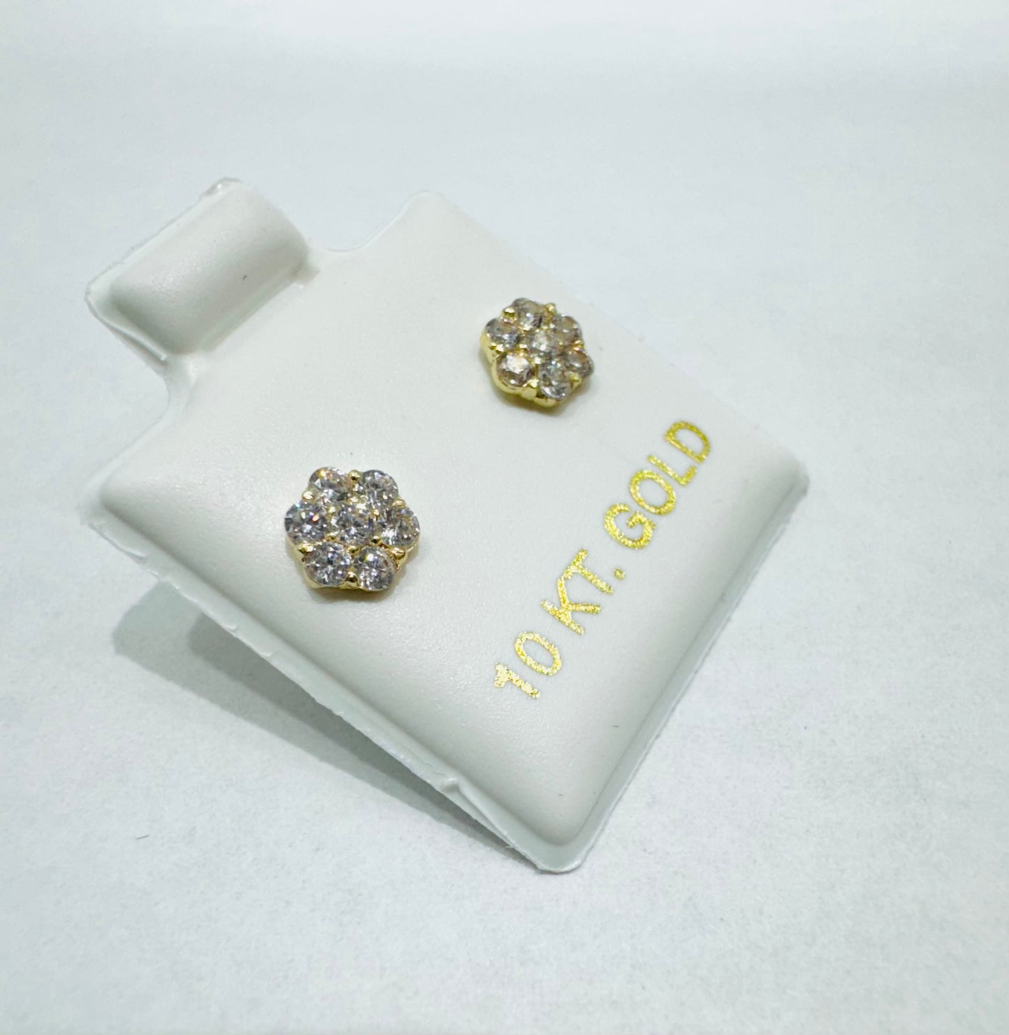 10K GOLD BABY EARRINGS CZ STONE