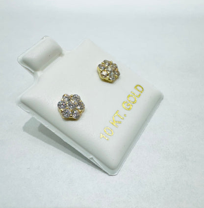 10K GOLD BABY EARRINGS CZ STONE