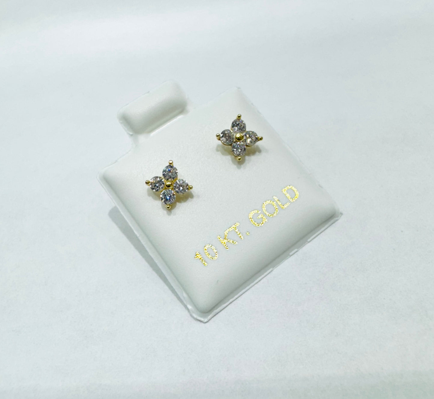 10K GOLD BABY EARRINGS CZ STONES