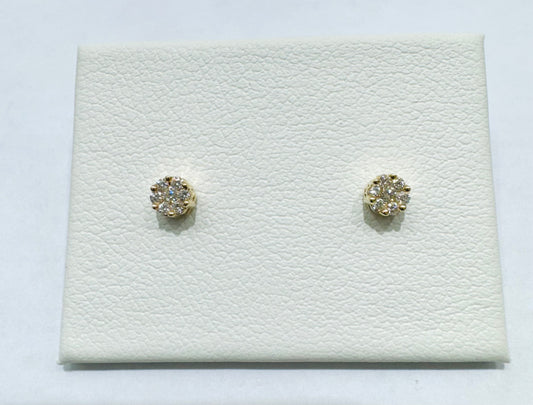 10K GOLD NATURAL DIAMOND EARRINGS 0.10CT