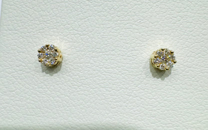 10K GOLD NATURAL DIAMOND EARRINGS 0.10CT