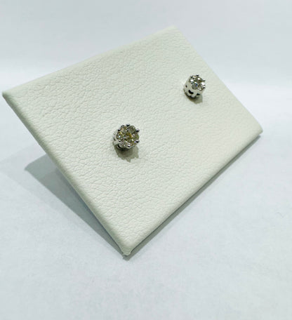 10K WHITE GOLD NATURAL DIAMOND EARRINGS 0.10CT