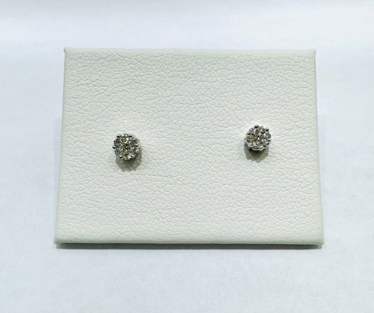 10K WHITE GOLD NATURAL DIAMOND EARRINGS 0.10CT