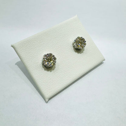 10K WHITE GOLD NATURAL DIAMOND EARRINGS 5/8CT