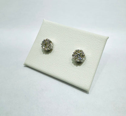 10K WHITE GOLD NATURAL DIAMOND EARRINGS 5/8CT