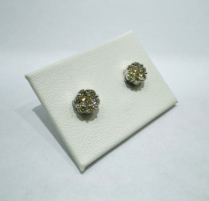 10K WHITE GOLD NATURAL DIAMOND EARRINGS 3/4CT