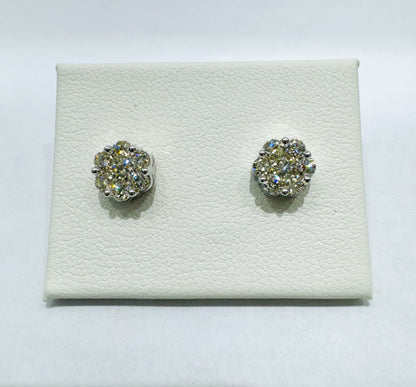 10K WHITE GOLD NATURAL DIAMOND EARRINGS 3/4CT