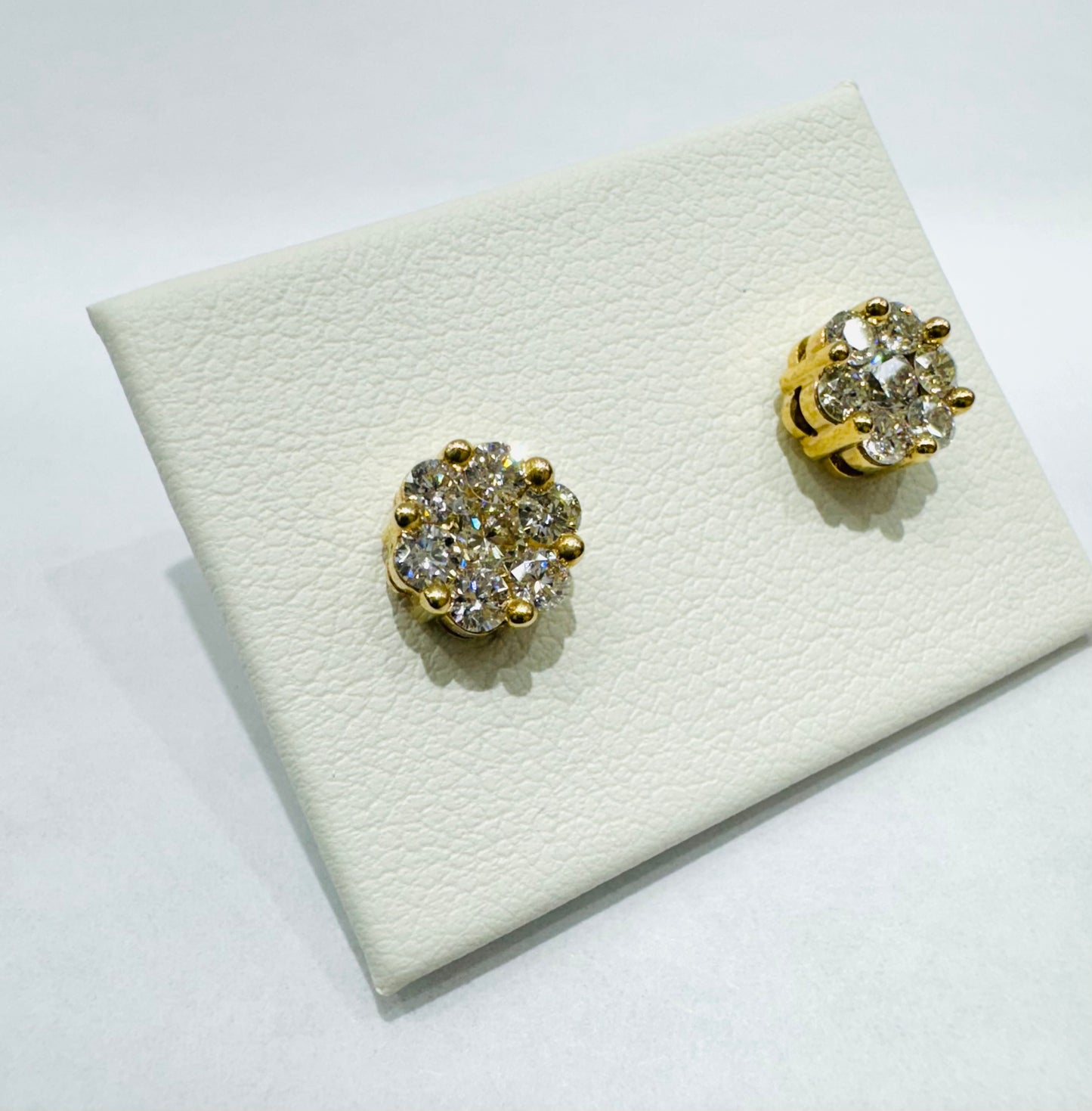 10K GOLD NATURAL DIAMOND EARRINGS 3/4CT