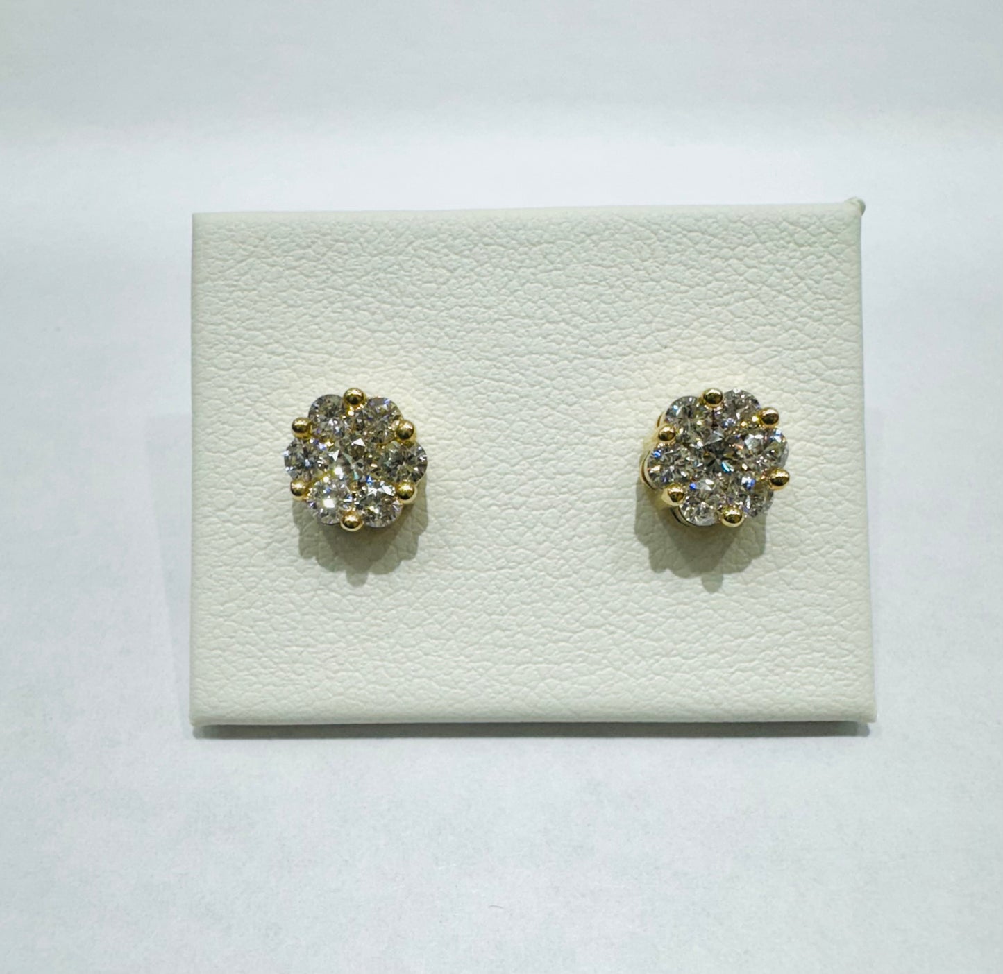 10K GOLD NATURAL DIAMOND EARRINGS 3/4CT