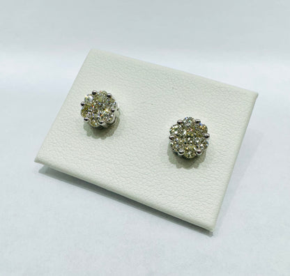 10K WHITE GOLD NATURAL DIAMOND EARRINGS 1CT