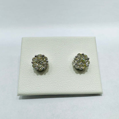 10K WHITE GOLD NATURAL DIAMOND EARRINGS 1CT