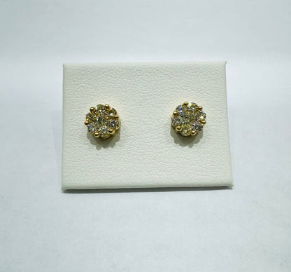 10K GOLD NATURAL DIAMOND EARRINGS 1CT