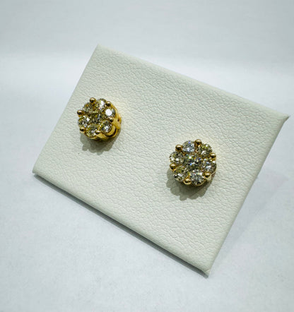 10K GOLD NATURAL DIAMOND EARRINGS 1CT