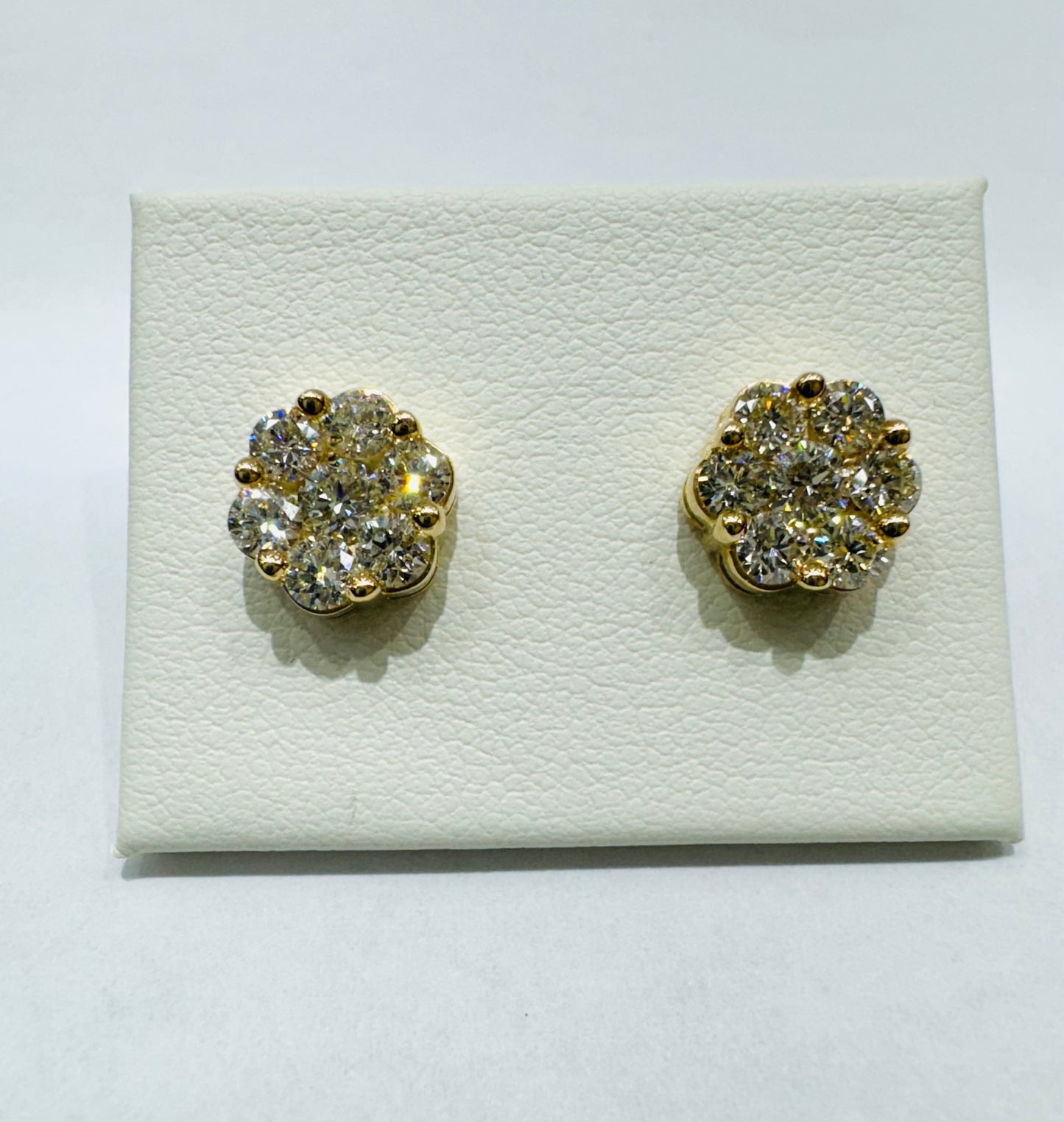 10K GOLD NATURAL DIAMOND EARRINGS 1.5CT