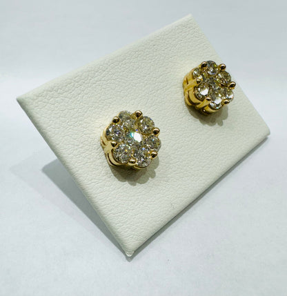 10K GOLD NATURAL DIAMOND EARRINGS 1.5CT