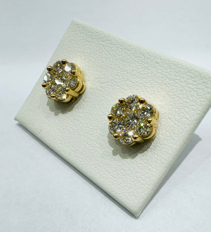 10K GOLD NATURAL DIAMOND EARRINGS 1.5CT
