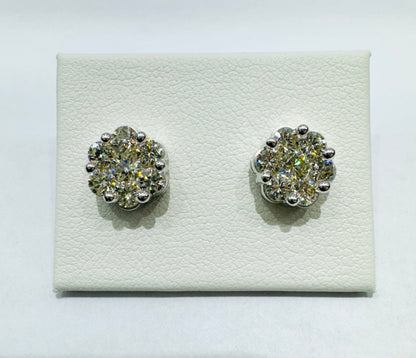 10K WHITE GOLD NATURAL DIAMOND EARRINGS 1.5CT