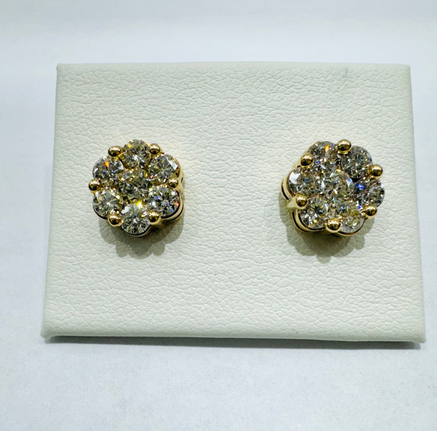 10K GOLD NATURAL DIAMOND EARRINGS 2CT