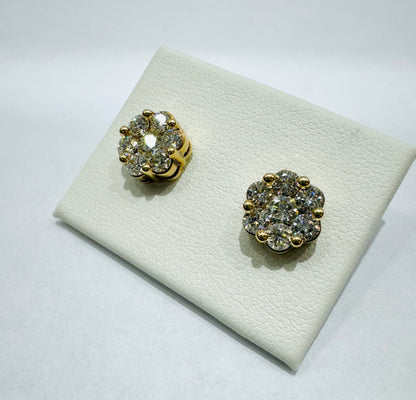 10K GOLD NATURAL DIAMOND EARRINGS 2CT