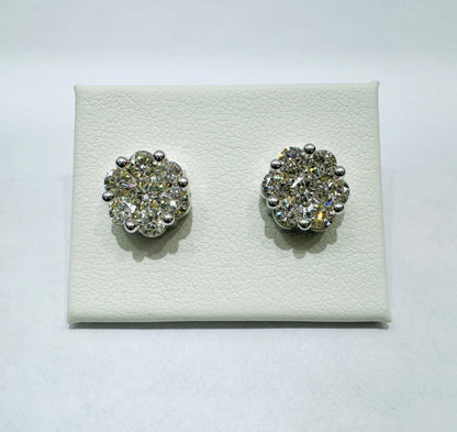 10K WHITE GOLD NATURAL DIAMOND EARRINGS 2CT