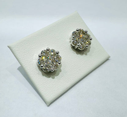 10K WHITE GOLD NATURAL DIAMOND EARRINGS 2CT