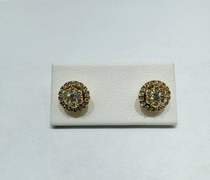 10K GOLD NATURAL DIAMOND EARRINGS 0.70CT