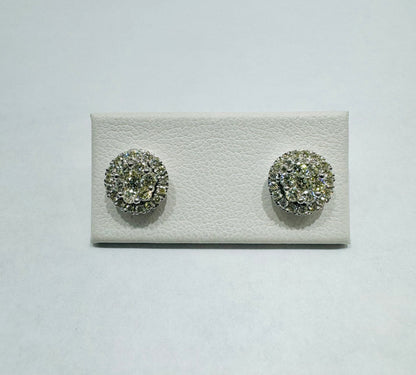 10K WHITE GOLD NATURAL DIAMOND EARRINGS 0.70CT