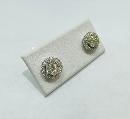 10K WHITE GOLD NATURAL DIAMOND EARRINGS 0.70CT