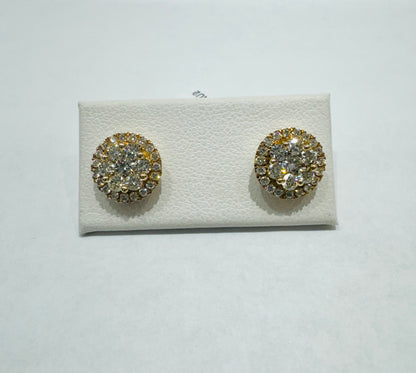 10K GOLD NATURAL DIAMOND EARRINGS 1CT
