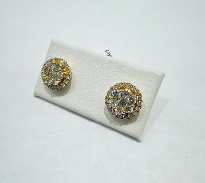 10K GOLD NATURAL DIAMOND EARRINGS 1CT