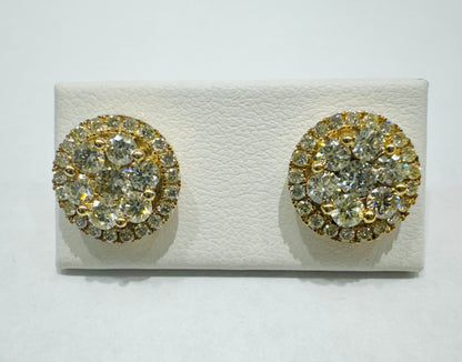10K GOLD NATURAL DIAMOND EARRINGS 2CT