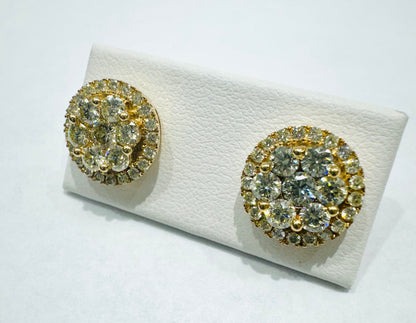 10K GOLD NATURAL DIAMOND EARRINGS 2CT