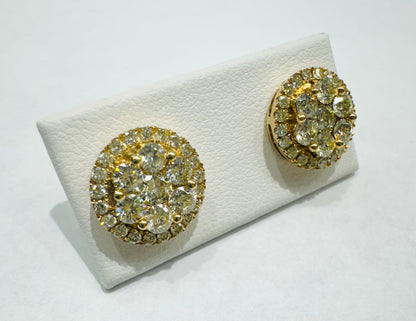 10K GOLD NATURAL DIAMOND EARRINGS 2CT