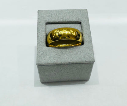 MENS GOLD COLOR TUNGSTEN CARBIDE WEDDING BAND 9mm, SIZE: 13