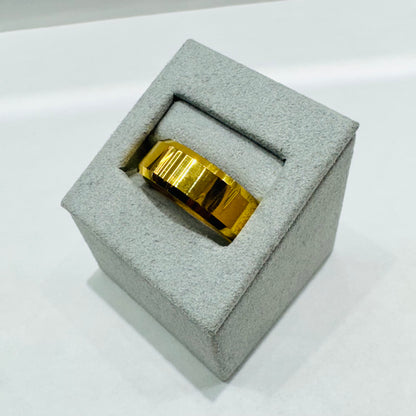 GOLD COLOR TUNGSTEN MENS BAND, WIDTH: 8mm, SIZE: 12