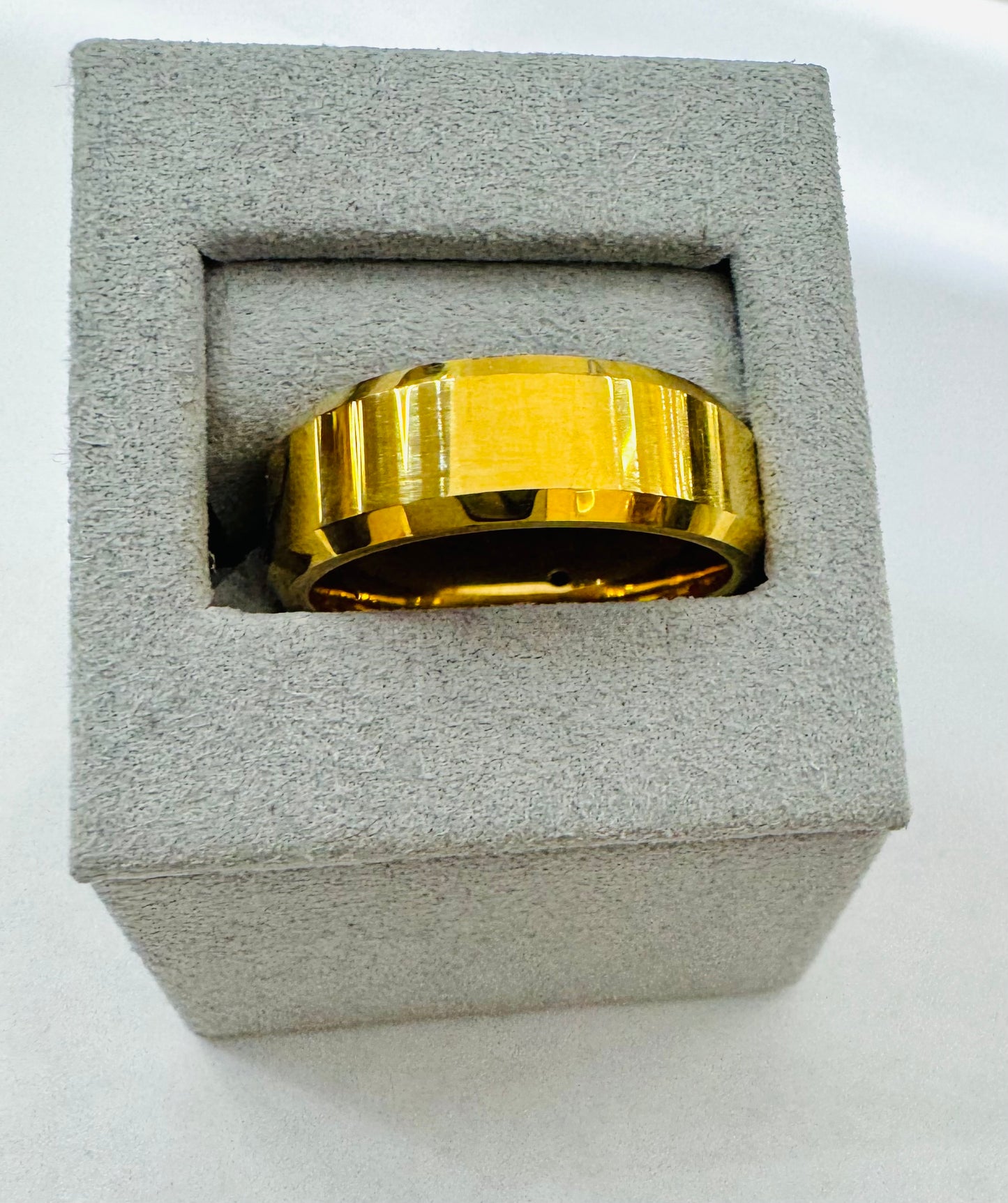 GOLD COLOR TUNGSTEN MENS BAND, WIDTH: 8mm, SIZE: 12