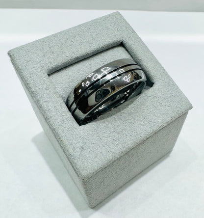 TUNGSTEN CARBIDE MENS WEDDING BAND, WIDTH: 8mm, SIZE: 12
