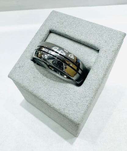 TUNGSTEN CARBIDE MENS WEDDING BAND, WIDTH: 8mm, SIZE: 12