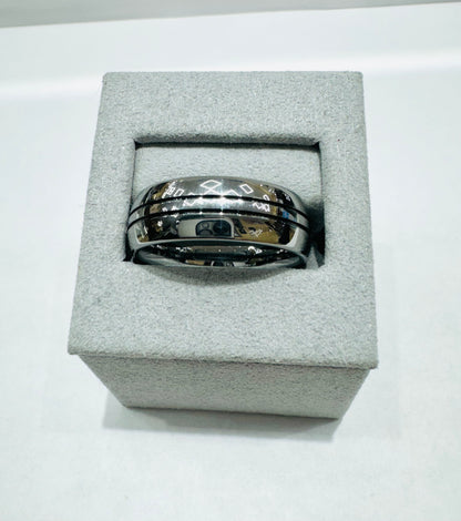 TUNGSTEN CARBIDE MENS WEDDING BAND, WIDTH: 8mm, SIZE: 12