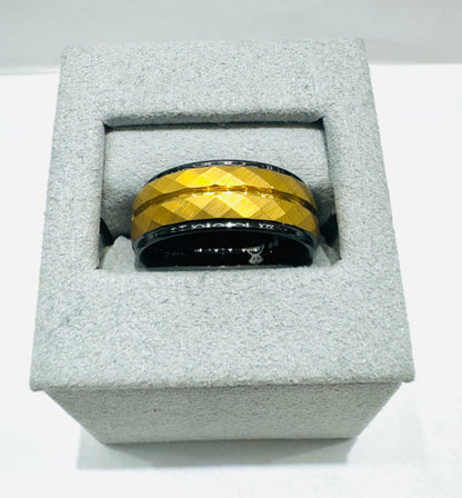 GOLD COLOR TUNGSTEN CARBIDE WEDDING BAND 8mm, SIZE: 8