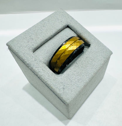 GOLD COLOR TUNGSTEN CARBIDE WEDDING BAND 8mm, SIZE: 8