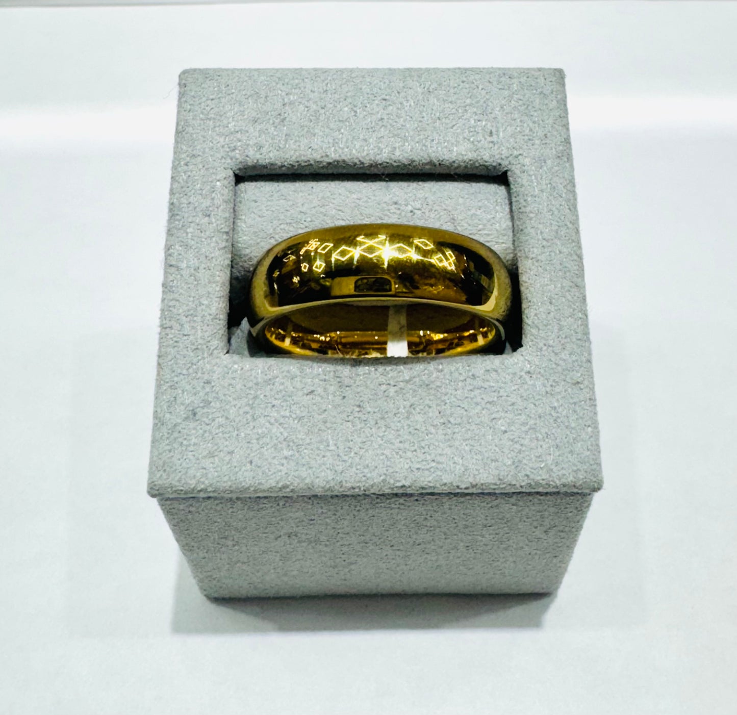 GOLD COLOR TUNGSTEN CARBIDE WEDDING BAND, WIDTH: 7mm, SIZE: 11.5
