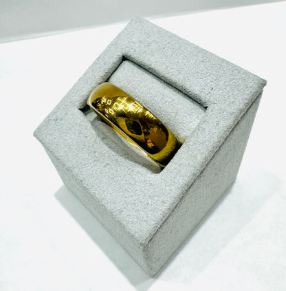 GOLD COLOR TUNGSTEN CARBIDE WEDDING BAND, WIDTH: 7mm, SIZE: 11.5