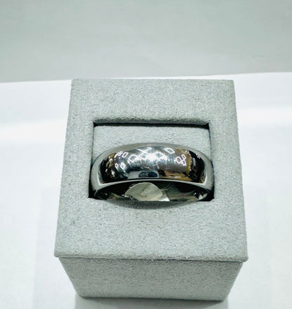 TUNGSTEN CARBIDE MENS WEDDING BAND 7.8mm, SIZE: 15