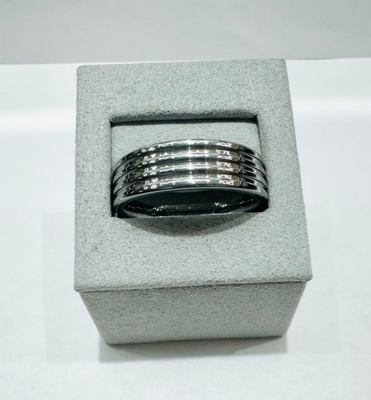 TUNGSTEN CARBIDE  WITH 4 GROOVE RIGID EDGE BAND 6.4mm, SIZE: 14