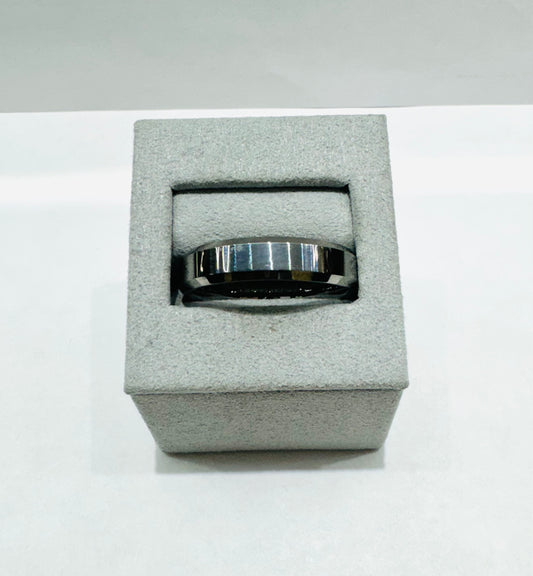 TUNGSTEN CARBIDE MENS WEDDING BAND 6mm, SIZE: 14