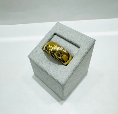 TUNGSTEN CARBIDE GOLD COLOR MENS WEDDING BAND 9mm, SIZE: 14