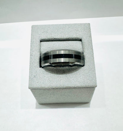 TUNGSTEN CARBIDE MENS WEDDING BAND 8mm, SIZE: 14